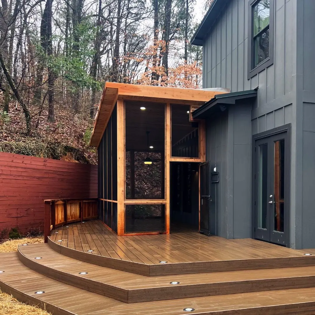 a house with trees in the background