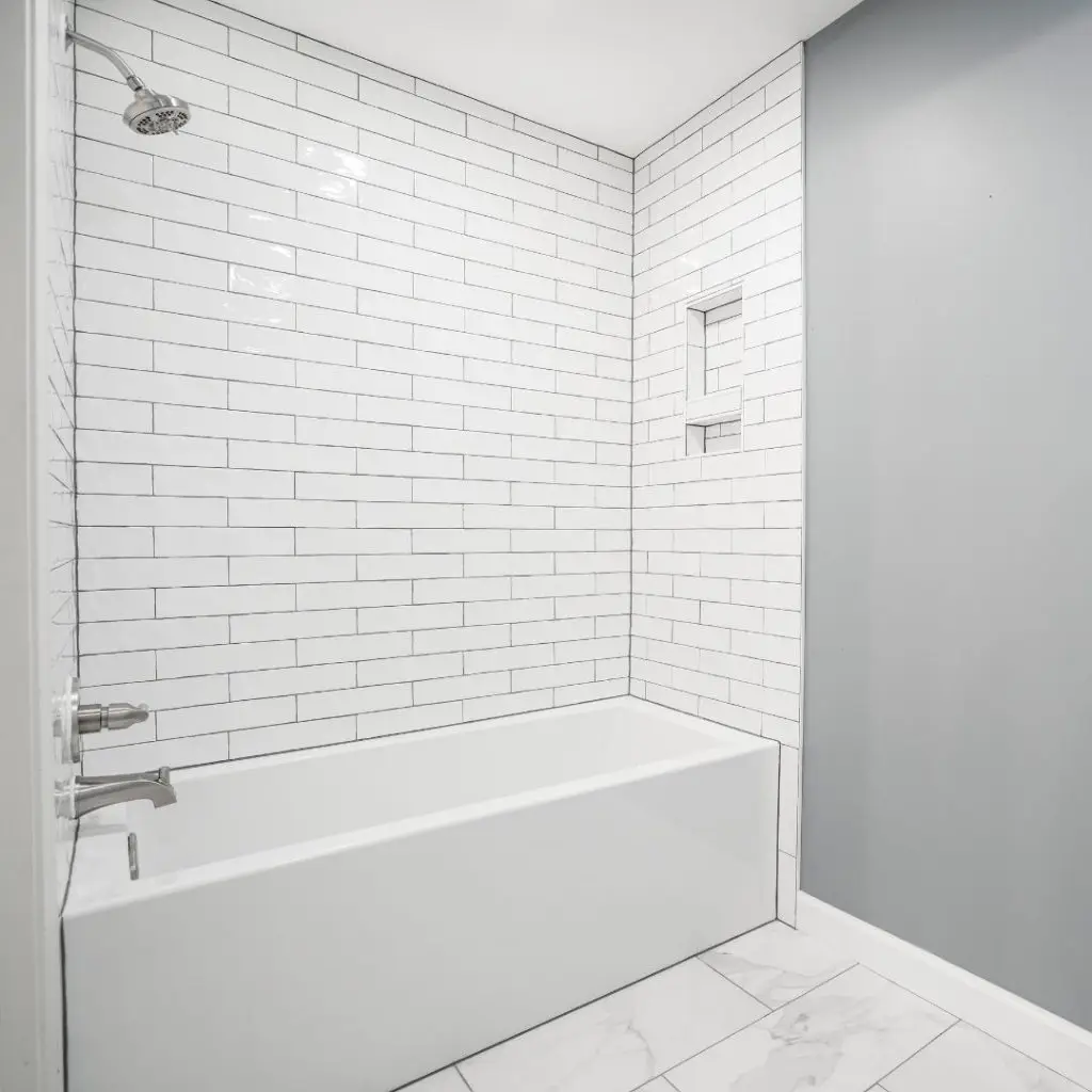 A recently finished project to remodel a small bathroom in Hoover, AL.